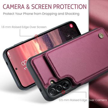 Samsung Galaxy A17 Caseme C22-etui RFID-kortpung - rød