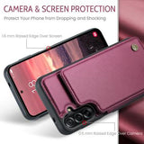 Samsung Galaxy A17 Caseme C22-etui RFID-kortpung - rød