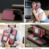 Samsung Galaxy A17 Caseme C22-etui RFID-kortpung - rød