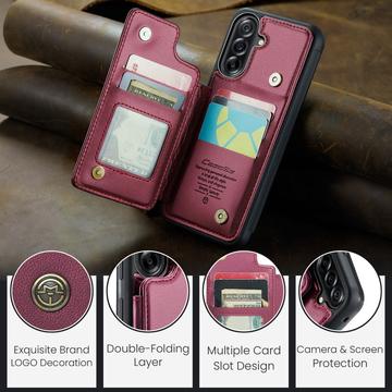Samsung Galaxy A17 Caseme C22-etui RFID-kortpung - rød