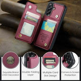 Samsung Galaxy A17 Caseme C22-etui RFID-kortpung - rød