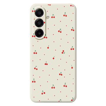 Samsung Galaxy A17 TPU-cover med kirsebærmønster - Beige