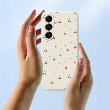 Samsung Galaxy A17 TPU-cover med kirsebærmønster - Beige