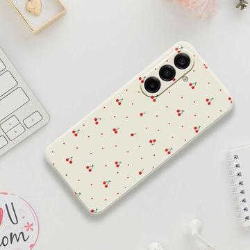 Samsung Galaxy A17 TPU-cover med kirsebærmønster - Beige