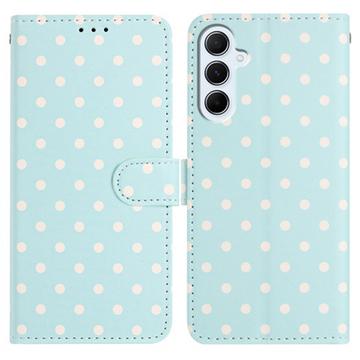 Samsung Galaxy A17/A26 Pung Etui med Prikket Mønster - Blå