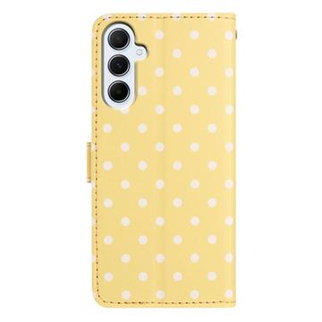 Samsung Galaxy A17/A26 Pung Etui med Prikket Mønster - Gul