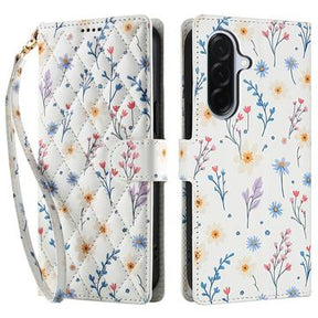 Samsung Galaxy A17/A26 Rhombisk Blomsterpung - farverige blomster