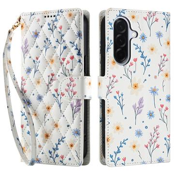 Samsung Galaxy A17/A26 Rhombisk Blomsterpung - farverige blomster