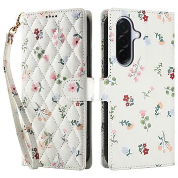 Samsung Galaxy A17/A26 Rhombisk Blomsterpung - Roser