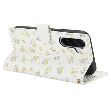 Samsung Galaxy A17/A26 Rhombisk Blomsterpung - gule blomster
