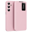 Samsung Galaxy A17 Smart Clear View Flip etui med kortplads - Pink