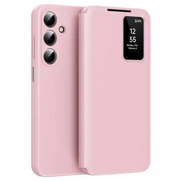 Samsung Galaxy A17 Smart Clear View Flip etui med kortplads - Pink