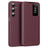 Samsung Galaxy A17 Smart Clear View Flip etui med kortplads - Vinrød
