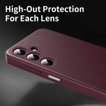 Samsung Galaxy A17 Smart Clear View Flip etui med kortplads - Vinrød