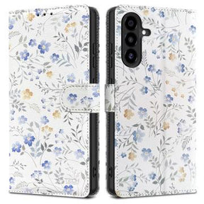 Samsung Galaxy A17 Tech-Protect Pungetui med Magnet og Stativ - Forårsblomster