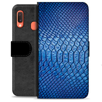 Samsung Galaxy A20e Premium Flip Cover med Pung - Læder