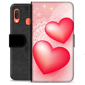 Samsung Galaxy A20e Premium Flip Cover med Pung - Kærlighed