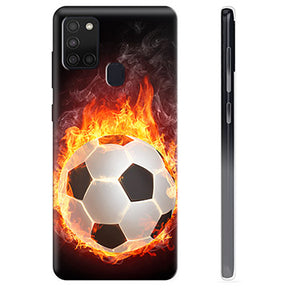 Samsung Galaxy A21s TPU Cover - Fodbold Flamme