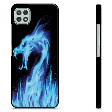 Samsung Galaxy A22 5G Beskyttende Cover - Blå Ild Drage
