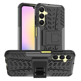 Samsung Galaxy A25 Anti-Slip Hybrid Cover med Stativ - Sort