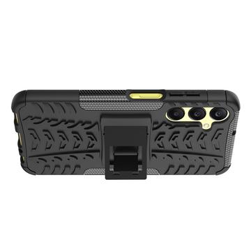 Samsung Galaxy A25 Anti-Slip Hybrid Cover med Stativ - Sort