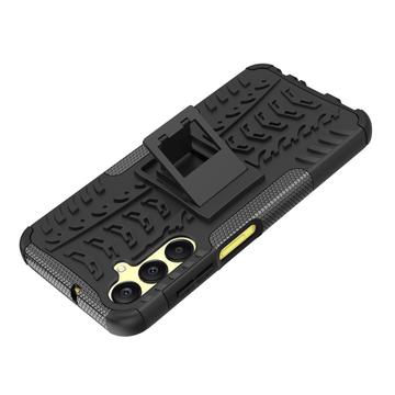 Samsung Galaxy A25 Anti-Slip Hybrid Cover med Stativ - Sort