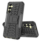 Samsung Galaxy A25 Anti-Slip Hybrid Cover med Stativ - Sort