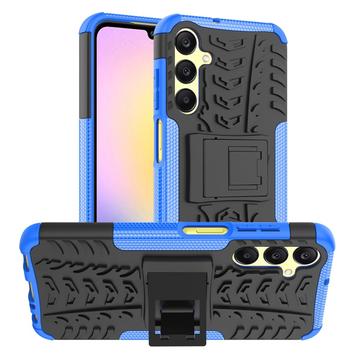 Samsung Galaxy A25 Anti-Slip Hybrid Cover med Stativ - Blå / Sort