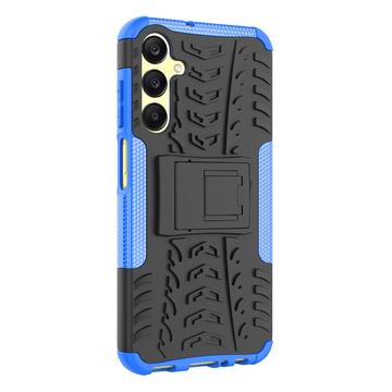 Samsung Galaxy A25 Anti-Slip Hybrid Cover med Stativ - Blå / Sort
