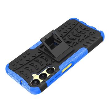 Samsung Galaxy A25 Anti-Slip Hybrid Cover med Stativ - Blå / Sort