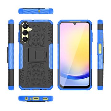 Samsung Galaxy A25 Anti-Slip Hybrid Cover med Stativ - Blå / Sort