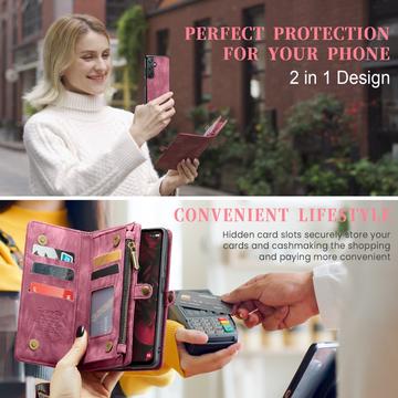 Samsung Galaxy A25 Caseme 008 2-i-1 Multifunktionel Pung - Rød