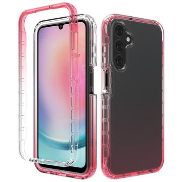 Samsung Galaxy A25 Gradient Series Hybrid Cover - Rød / Gennemsigtig