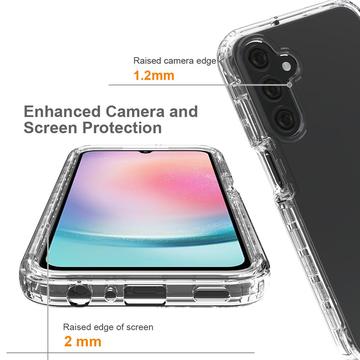 Samsung Galaxy A25 Gradient Series Hybrid Cover - Rød / Gennemsigtig