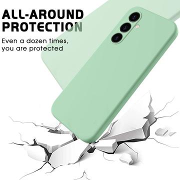 Samsung Galaxy A25 Liquid Silikone Cover med Strop - Grøn