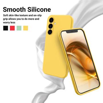 Samsung Galaxy A25 Liquid Silikone Cover med Strop - Gul