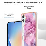 Samsung Galaxy A25 Marmormønster Galvaniseret IMD TPU Cover - Blå / Pink