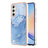 Samsung Galaxy A25 Marmormønster Galvaniseret IMD TPU Cover - Blå