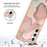 Samsung Galaxy A25 Marmormønster Galvaniseret IMD TPU Cover - Pink