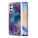 Samsung Galaxy A25 Marmormønster Galvaniseret IMD TPU Cover - Lilla