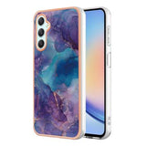 Samsung Galaxy A25 Marmormønster Galvaniseret IMD TPU Cover - Lilla