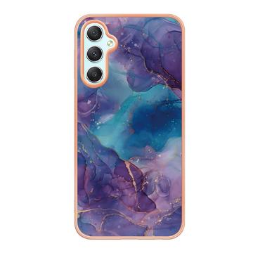 Samsung Galaxy A25 Marmormønster Galvaniseret IMD TPU Cover - Lilla