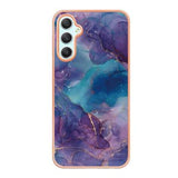 Samsung Galaxy A25 Marmormønster Galvaniseret IMD TPU Cover - Lilla