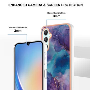 Samsung Galaxy A25 Marmormønster Galvaniseret IMD TPU Cover - Lilla