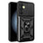 Samsung Galaxy A25 Roterende Ring Hybrid Cover med Kameraskjold - Sort