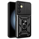 Samsung Galaxy A25 Roterende Ring Hybrid Cover med Kameraskjold - Sort