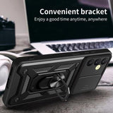 Samsung Galaxy A25 Roterende Ring Hybrid Cover med Kameraskjold - Sort