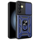 Samsung Galaxy A25 Roterende Ring Hybrid Cover med Kameraskjold - Blå