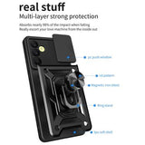 Samsung Galaxy A25 Roterende Ring Hybrid Cover med Kameraskjold - Blå