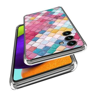 Samsung Galaxy A25 Stilfuld Ultra-Slim TPU Cover - Regnbue Rhombus